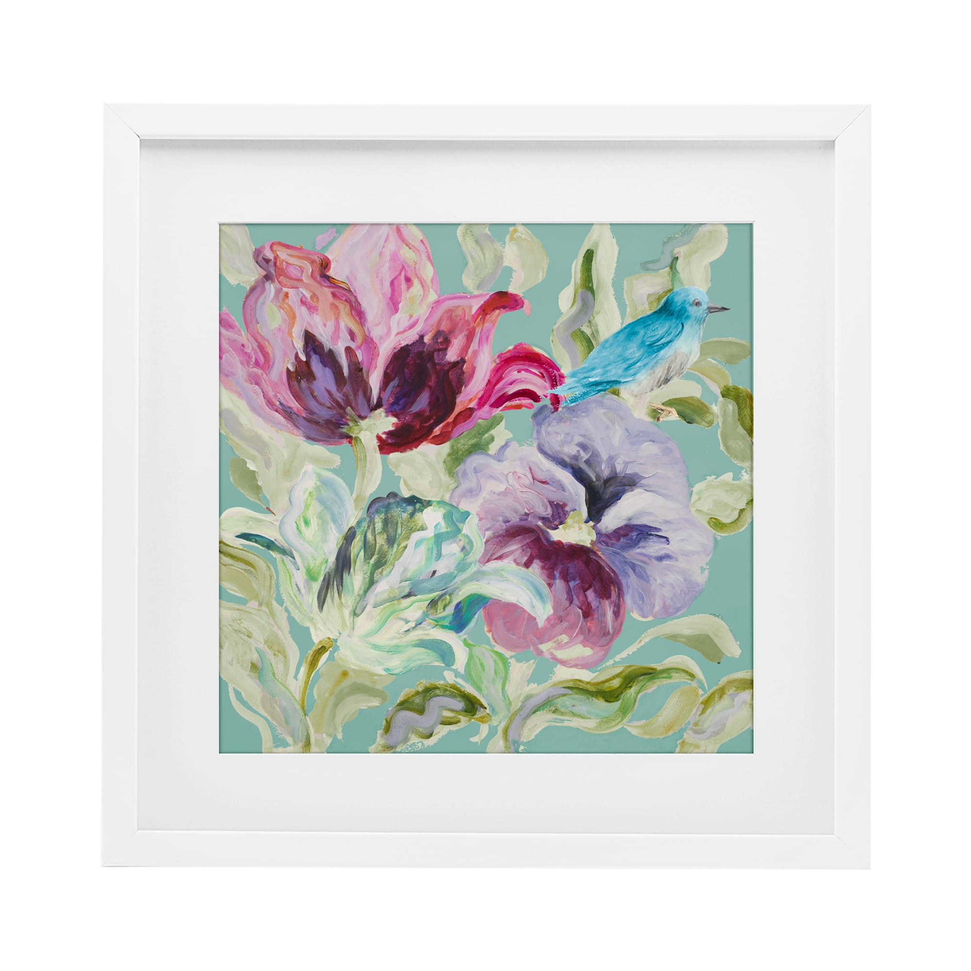 Stupell Industries Lyrical Garden Strokes White Framed Print Under Glass, design by Lanie Loreth