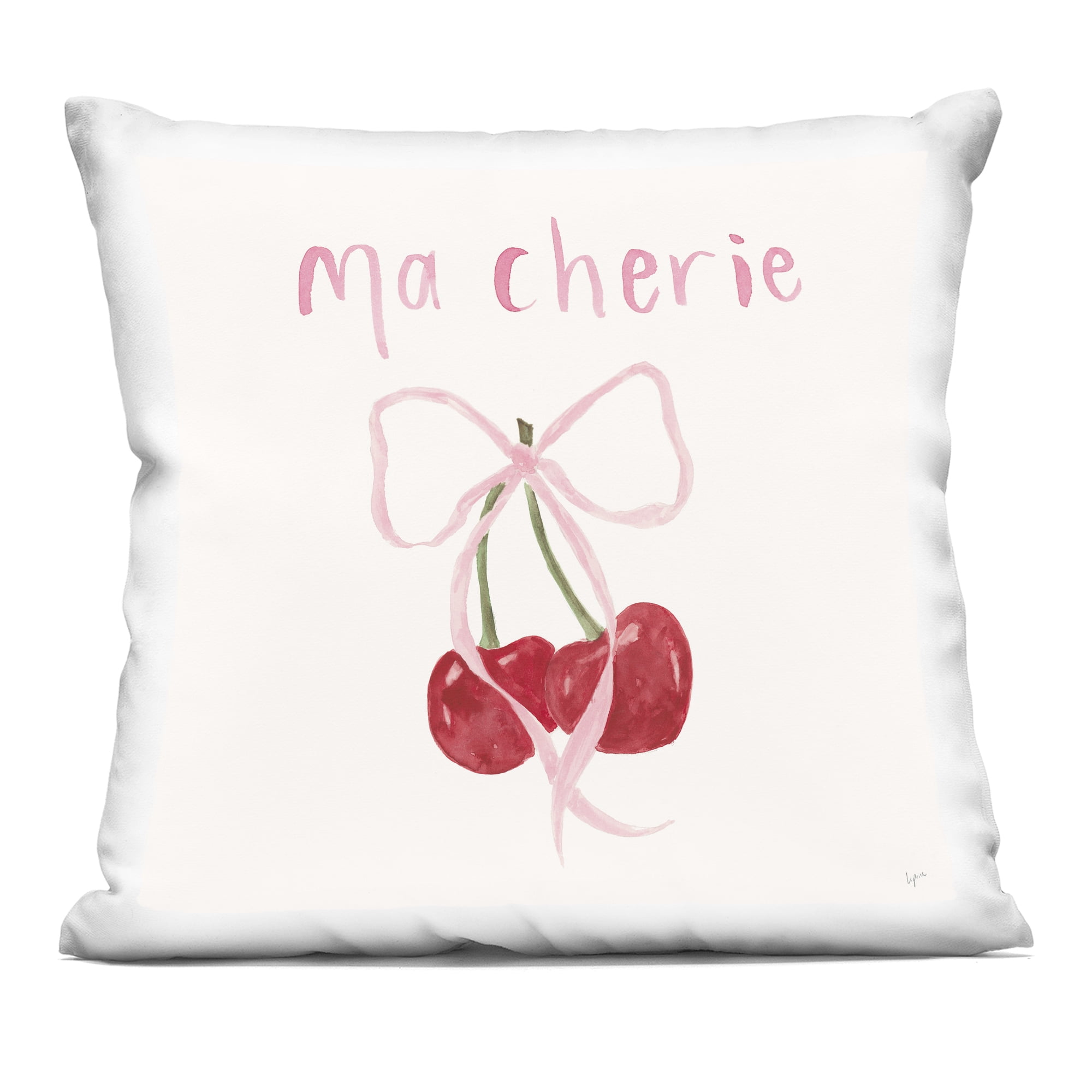 Stupell Industries Ma Cherie & Delicate Ribbon Decorative Printed Throw Pillow, design by Lucille Price