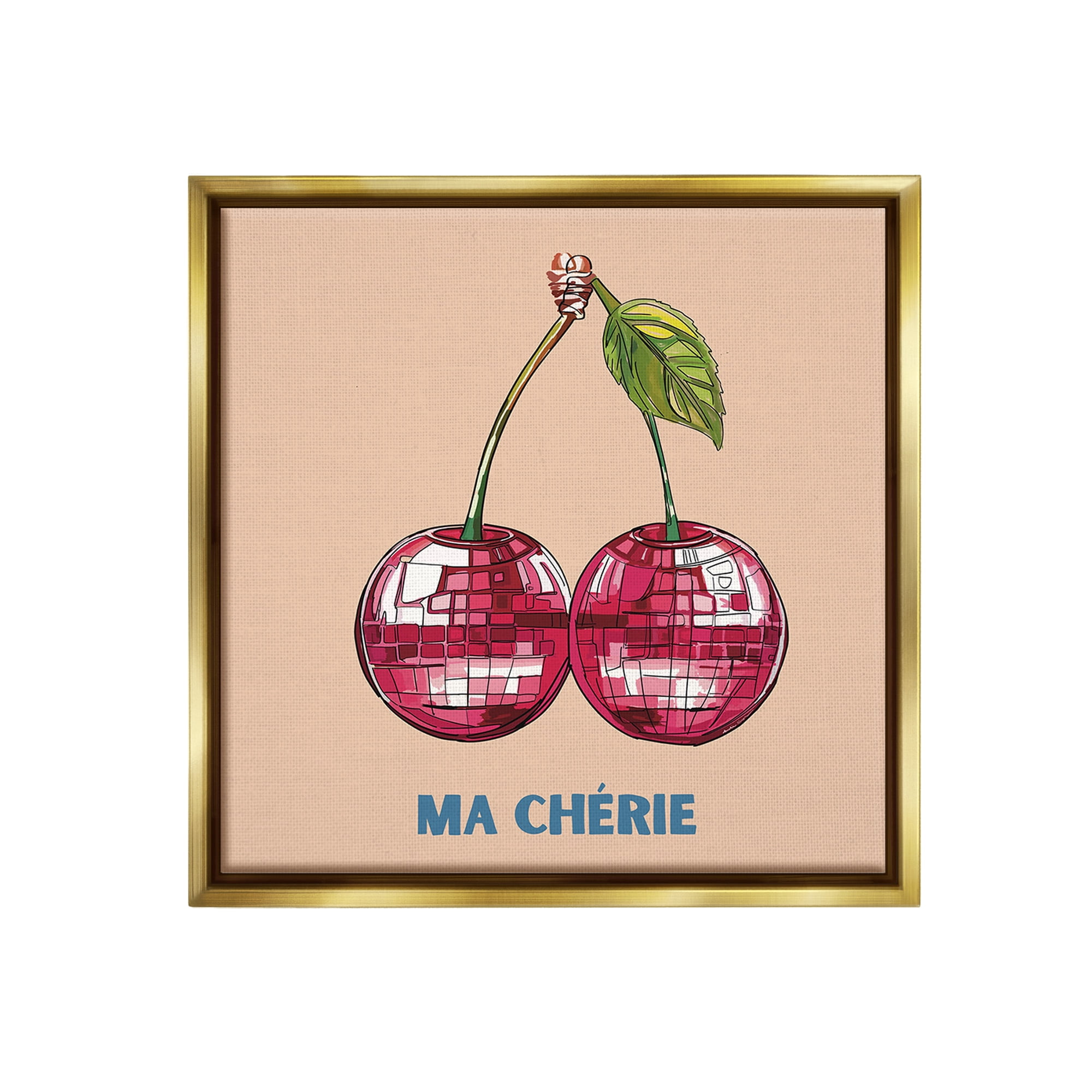 Stupell Industries Ma Cherie Fruits Food & Beverage Painting Gold Floater Framed Canvas Art Print Wall Art, 18 x 18