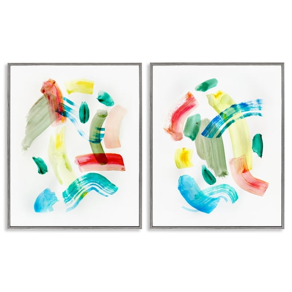 Stupell Industries Contemporary Macarana Abstract Hues Gray 2pc Framed Giclee Art Set, 11 x 14 each, by Gemma Bardot