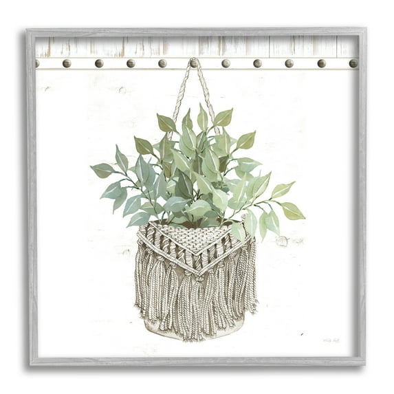 Stupell Industries Macrame Woven Tapestry Hanging Pot Planter,24 x 24, Design by Cindy Jacobs