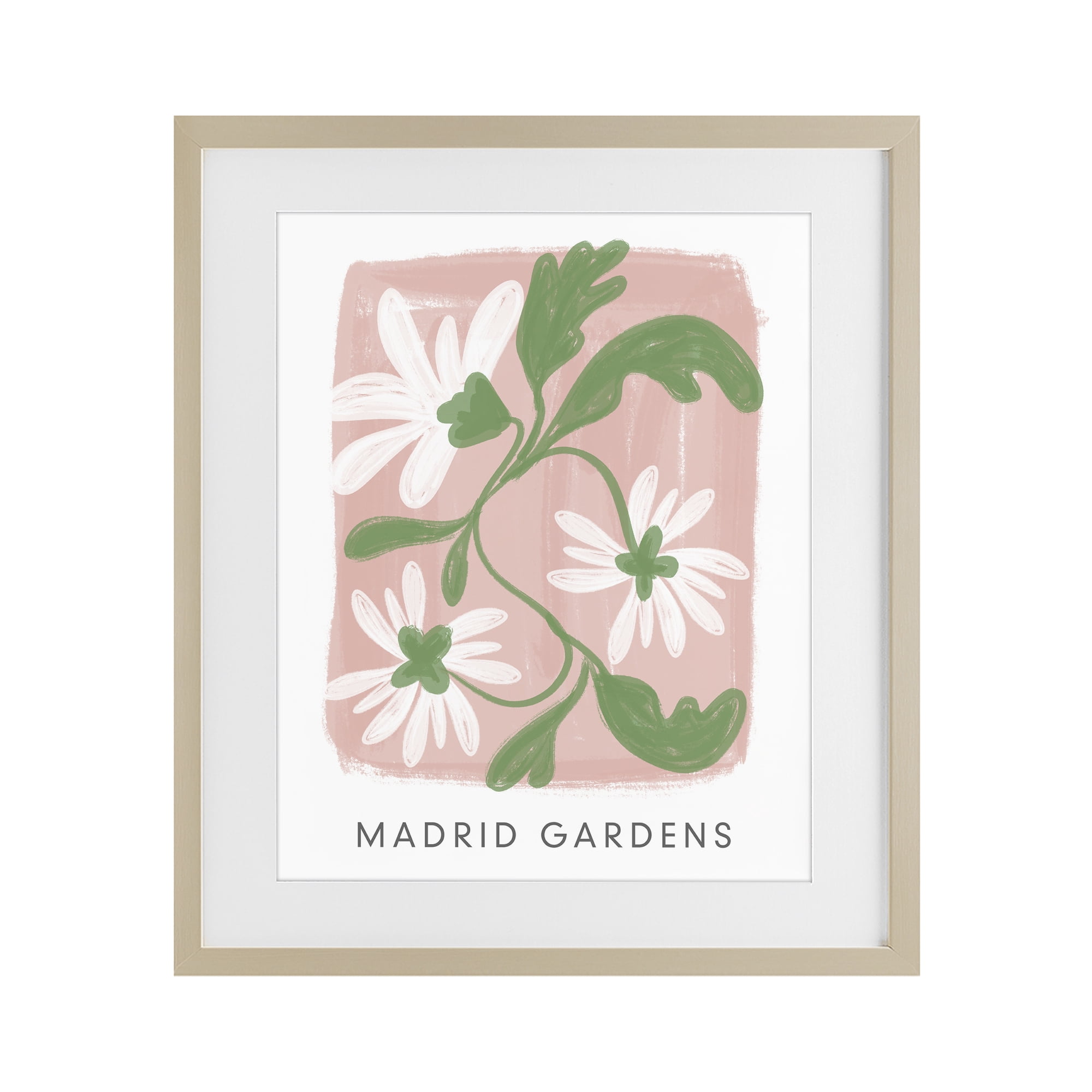 Stupell Industries Madrid Gardens Pastel Blooms Birch Framed Print Under Glass, design by Lucille Price