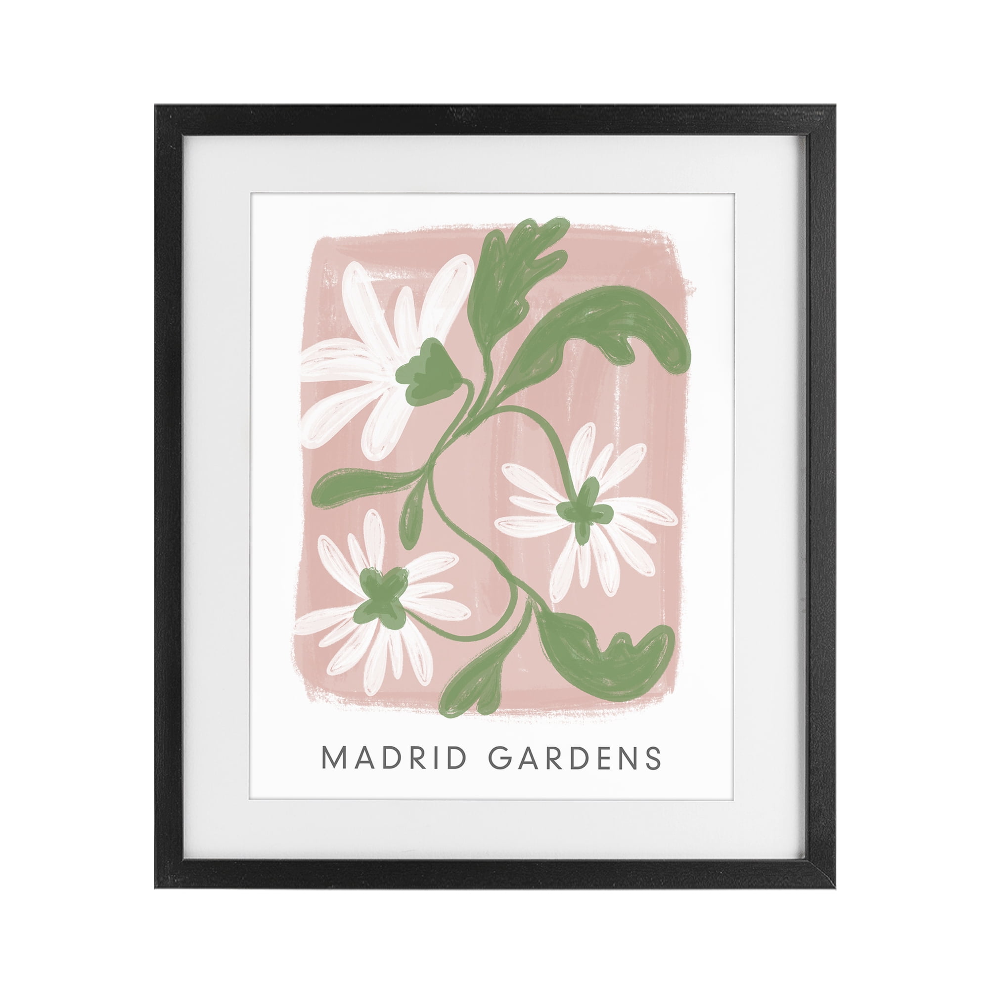 Stupell Industries Madrid Gardens Pastel Blooms Black Framed Print Under Glass, design by Lucille Price