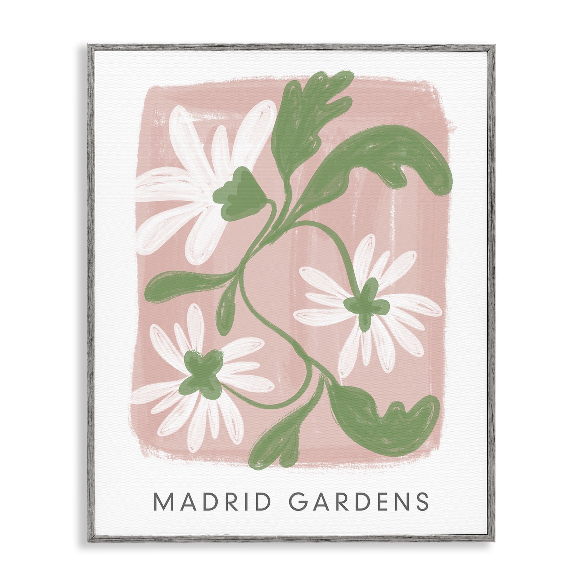 Stupell Industries Madrid Gardens Pastel Blooms Gray Framed Giclee Art, design by Lucille Price