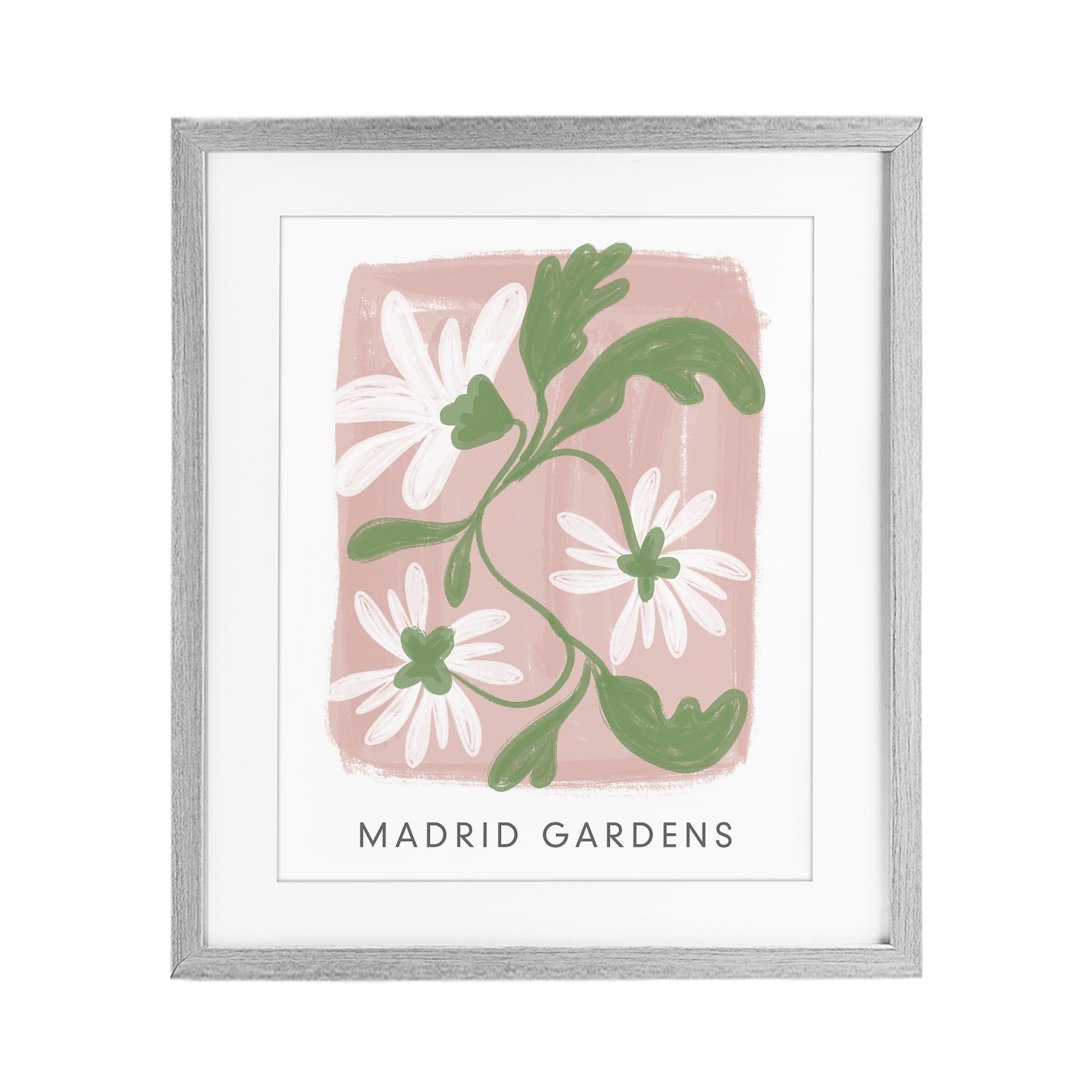 Stupell Industries Madrid Gardens Pastel Blooms Gray Framed Print Under Glass, design by Lucille Price