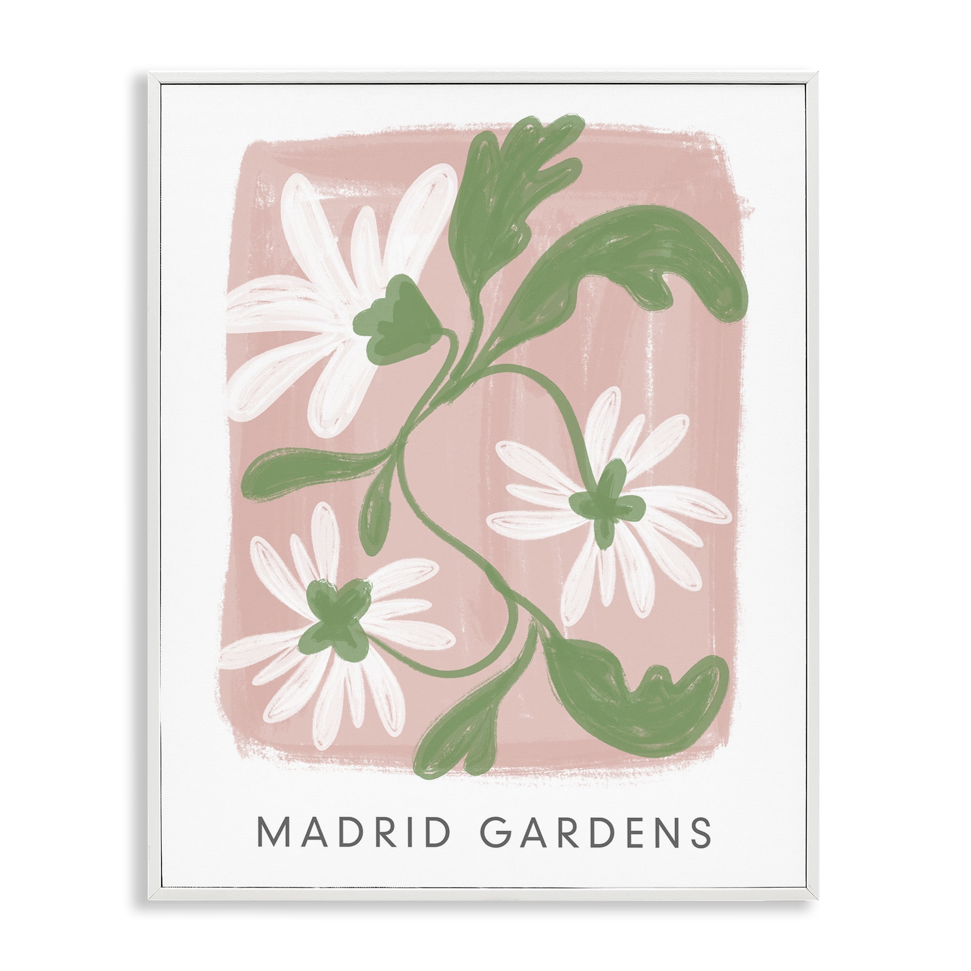 Stupell Industries Madrid Gardens Pastel Blooms White Framed Giclee Art, design by Lucille Price