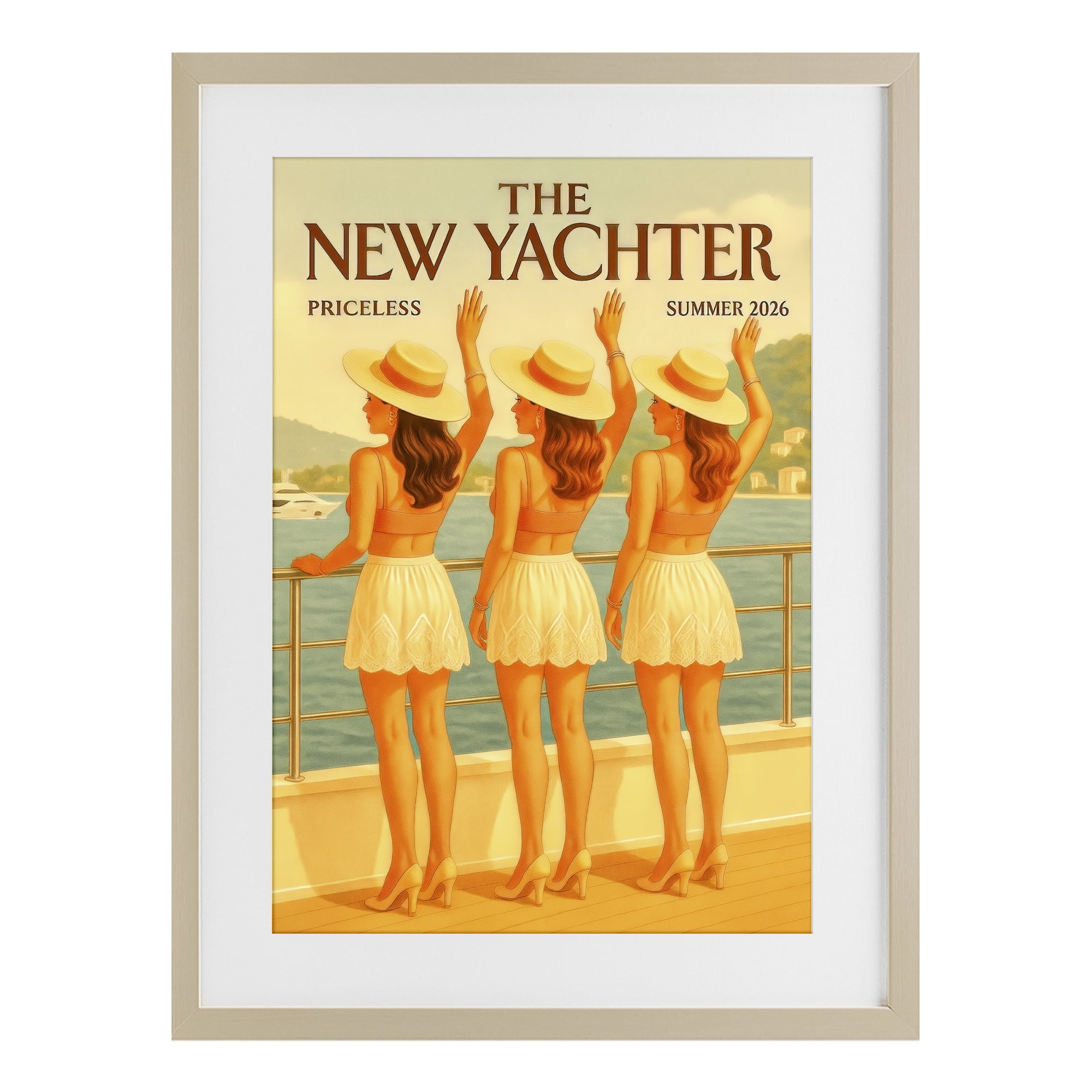 Stupell Industries Magazine Parody Fashion Trio Birch Framed Print Under Glass, design by Grotto Studios