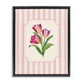 thumbnail image 1 of Stupell Industries French Country Magenta Tulips over Stripes Black Floating Frame Canvas Art, 17 x 21, by Diane Neukirch, 1 of 8