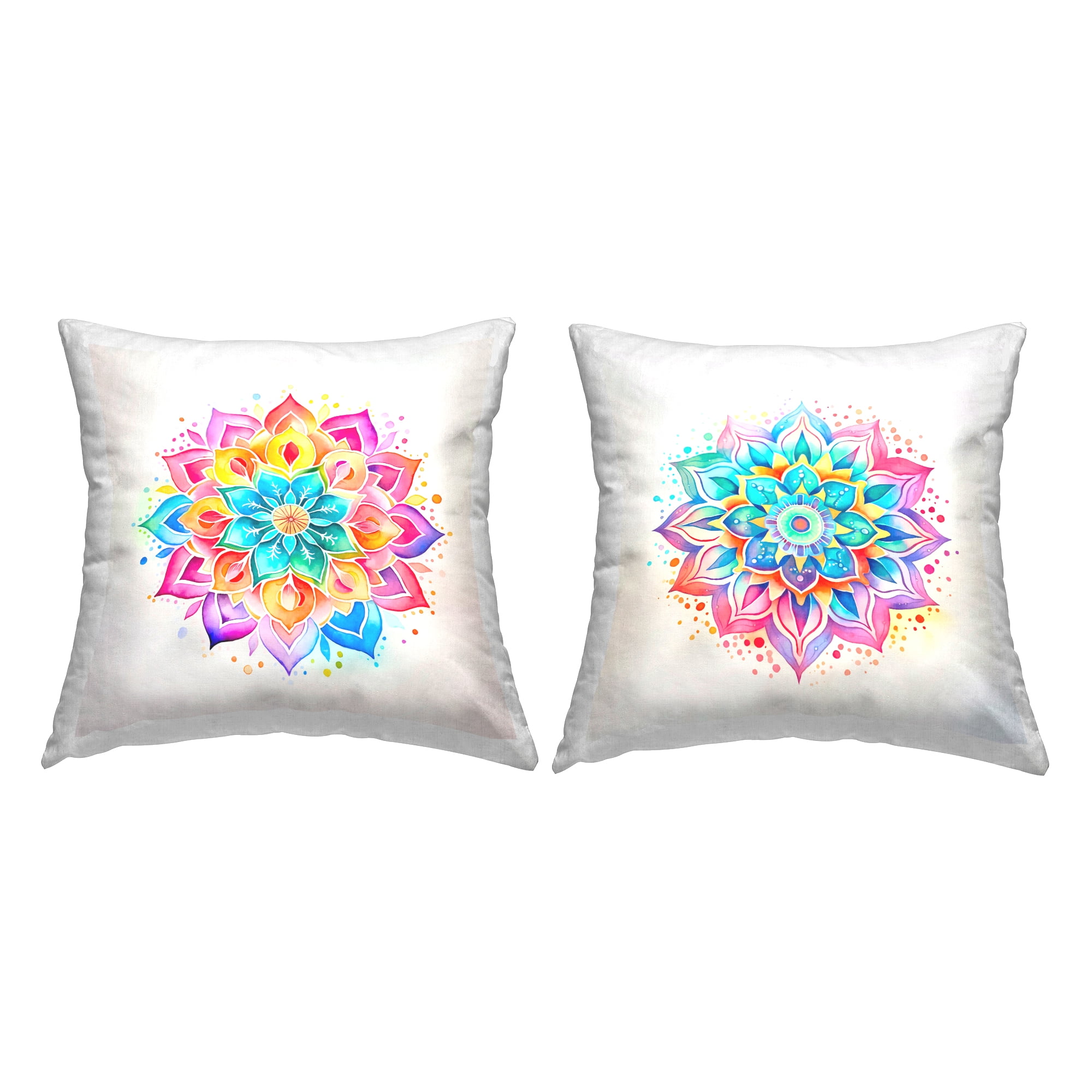 Stupell Industries Magic Bright Hued Mandala Decorative Printed Throw Pillow Design by Andrea Haase .
