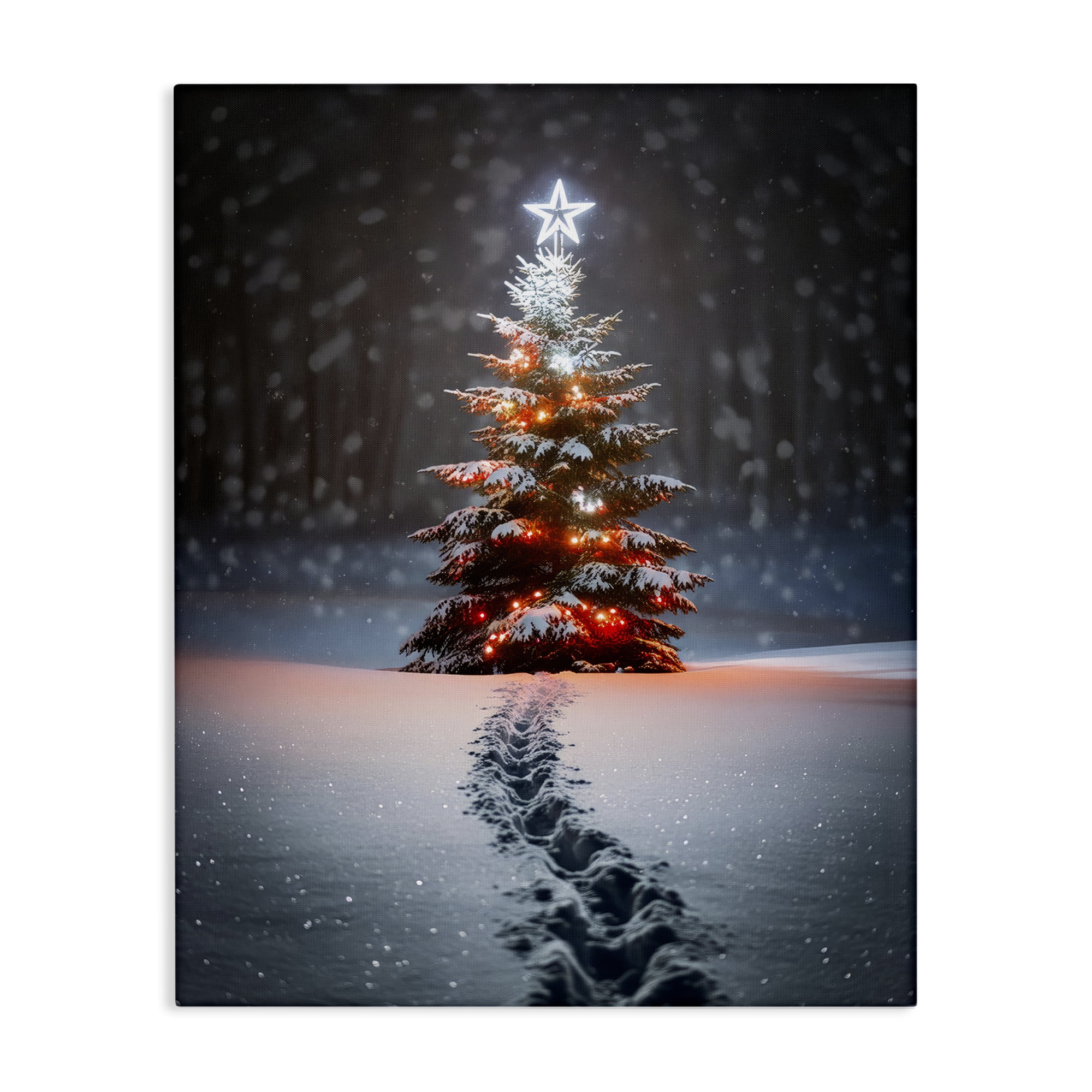 Stupell Industries Magic Moments Holiday Tree Holiday Photography Gallery Wrapped Canvas Art Prints Wall Art, 24 x 30