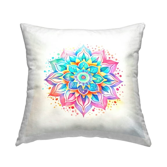 Stupell Industries Magic Rainbow Mandala Decorative Printed Throw Pillow Design by Andrea Haase.