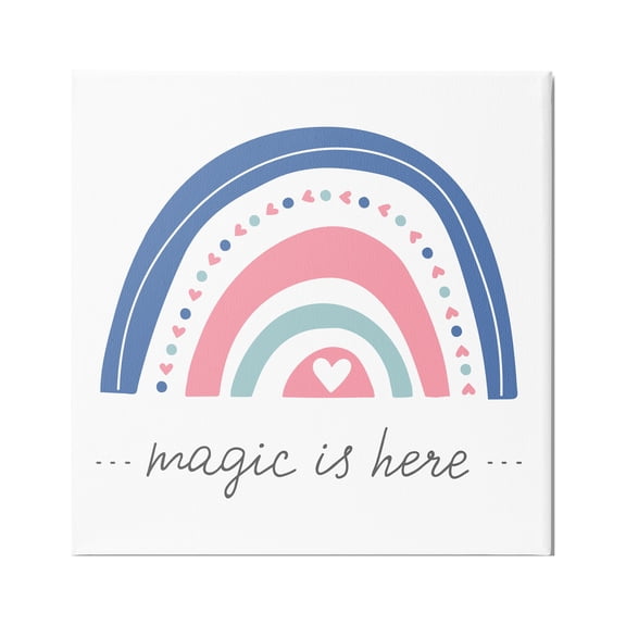 Stupell Industries Magic is Here Rainbow Abstract Painting Gallery Wrapped Canvas Print Wall Art, 17 x 17