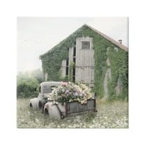 Stupell Industries Magical Farmhouse Barn Green Vine Botanicals Flower Field , 24 x 24, Design by Lori Deiter