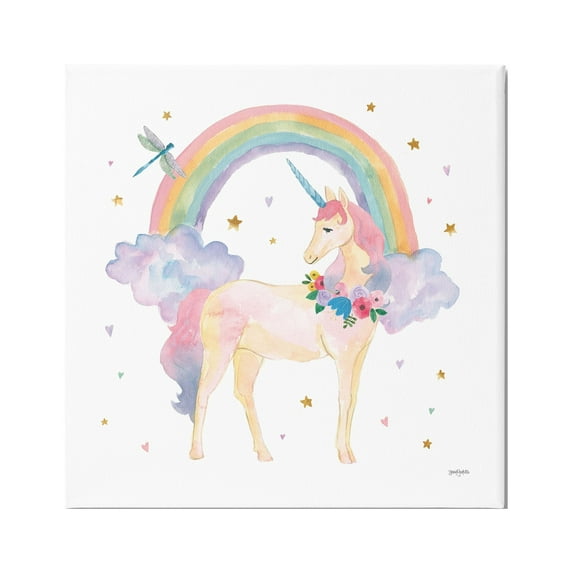 Stupell Industries Magical Friends Unicorn Fairy Tales & Fantasy Painting Gallery Wrapped Canvas Print Wall Art, 30 x 30