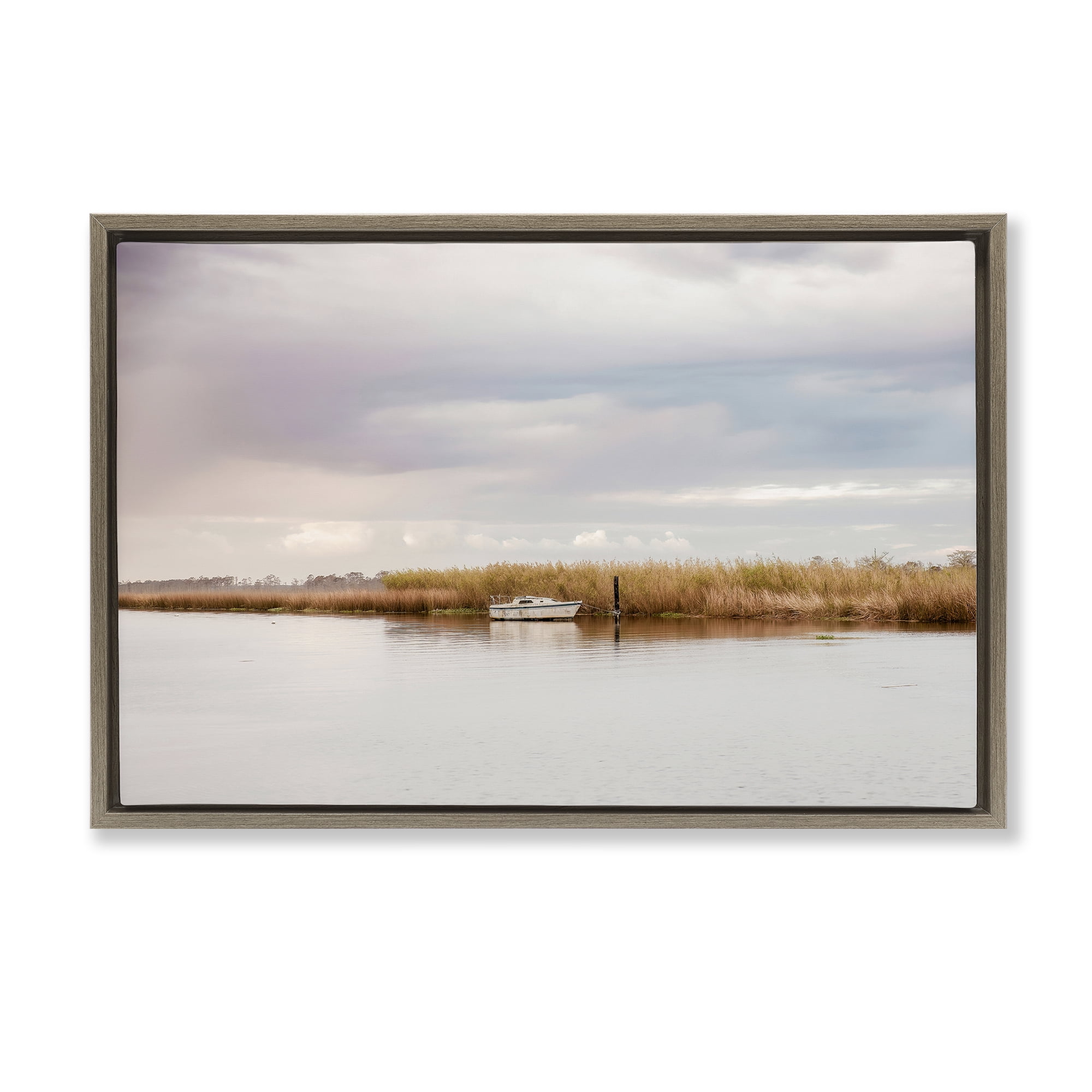 Stupell Industries Magical Mooring Landscape Brown Framed Floater Canvas Wall Art, design by Christy Berry