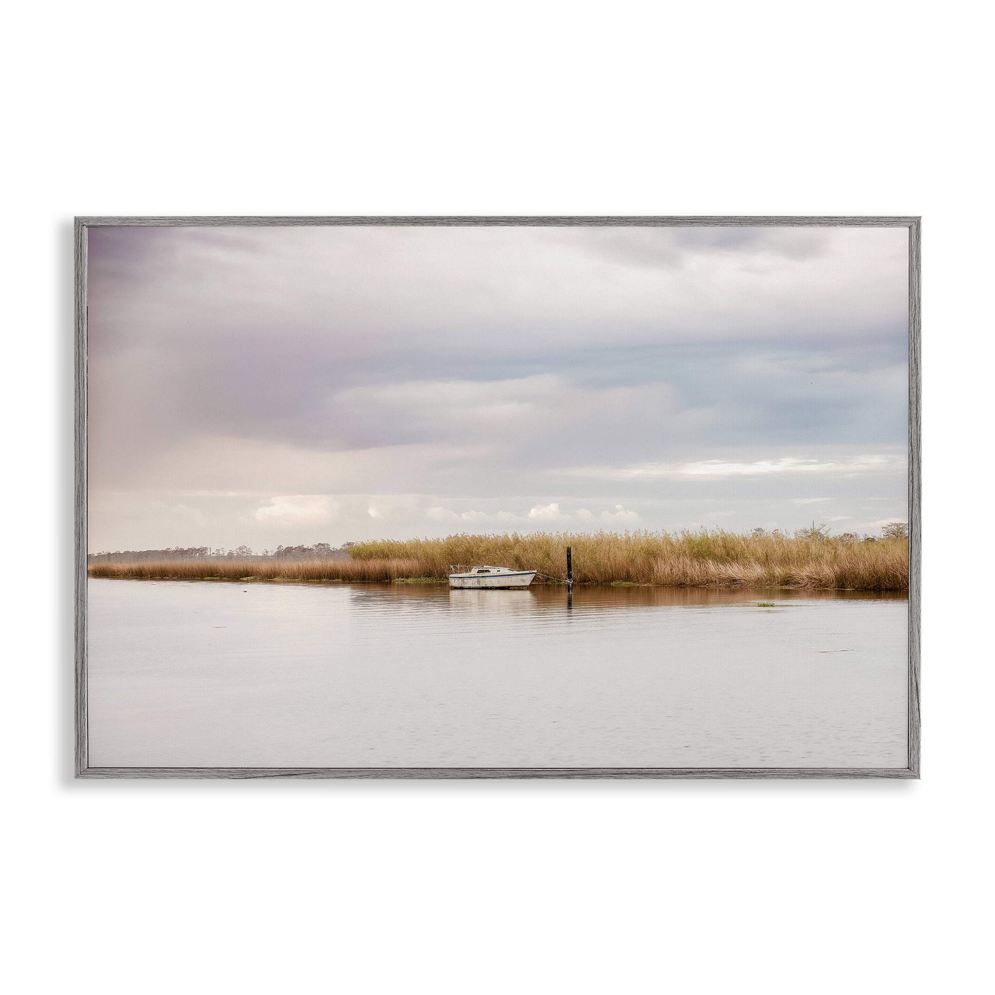 Stupell Industries Magical Mooring Landscape Gray Framed Giclee Art, design by Christy Berry