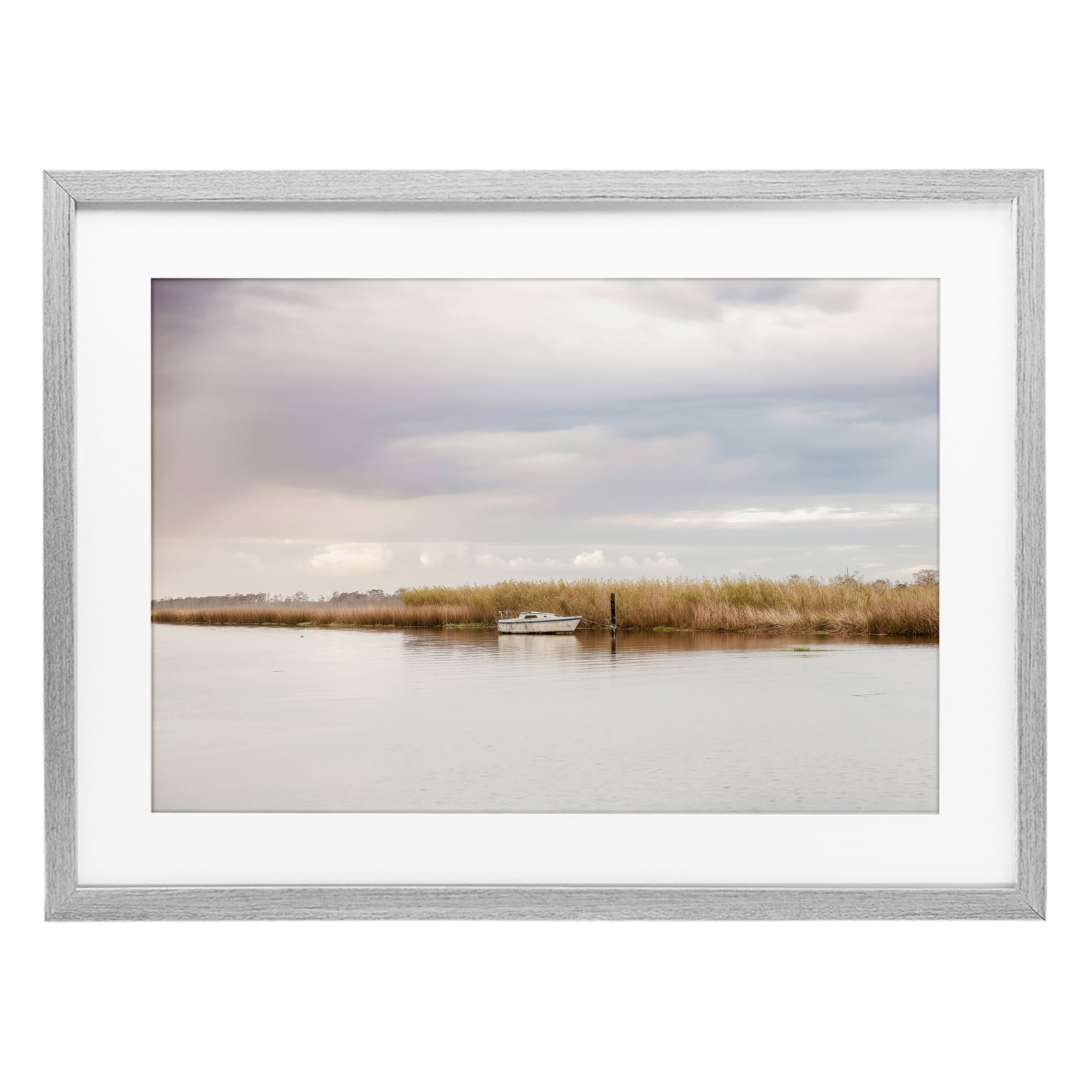 Stupell Industries Magical Mooring Landscape Gray Framed Print Under Glass, design by Christy Berry