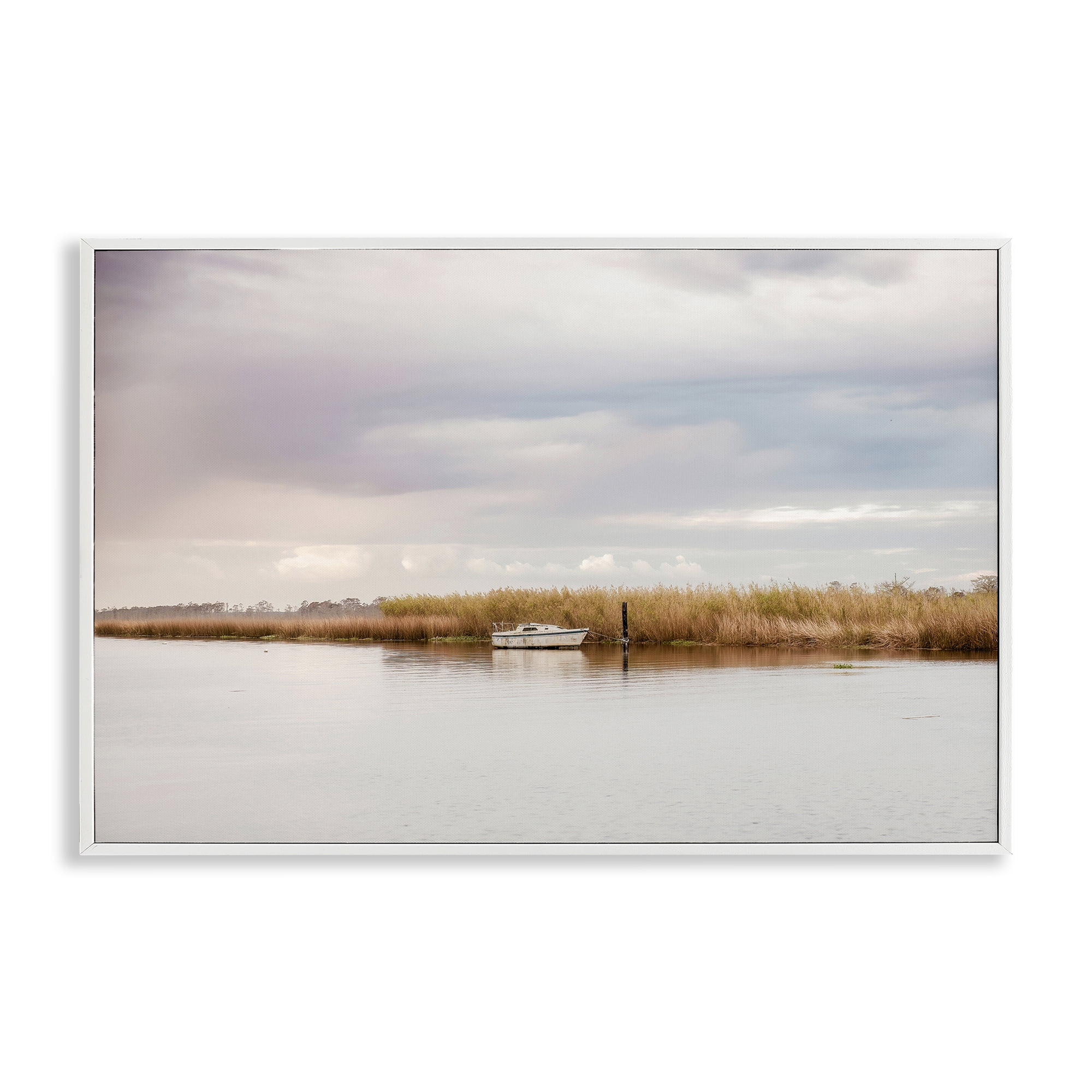 Stupell Industries Magical Mooring Landscape White Framed Giclee Art, design by Christy Berry