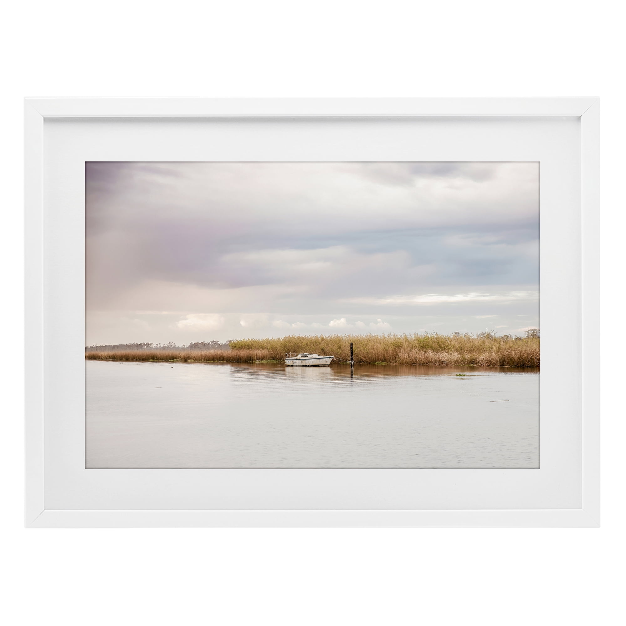 Stupell Industries Magical Mooring Landscape White Framed Print Under Glass, design by Christy Berry