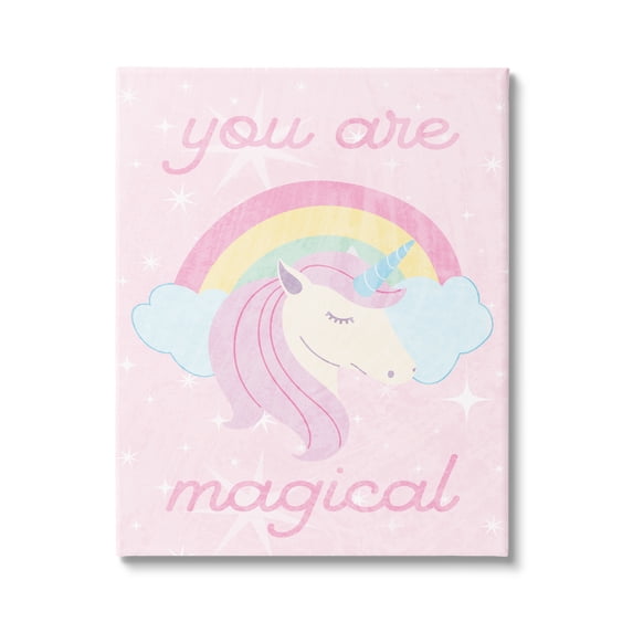 Stupell Industries Magical Sparkle Unicorn Fairy Tales & Fantasy Painting Gallery Wrapped Canvas Art Print Wall Art, 16 x 20