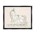 thumbnail image 1 of Stupell Industries Magical Unicorn Mother & Baby Family Flower Meadow Graphic Art Jet Black Floating Framed Canvas Print Wall Art, Design by Sweet Melody Designs, 1 of 5