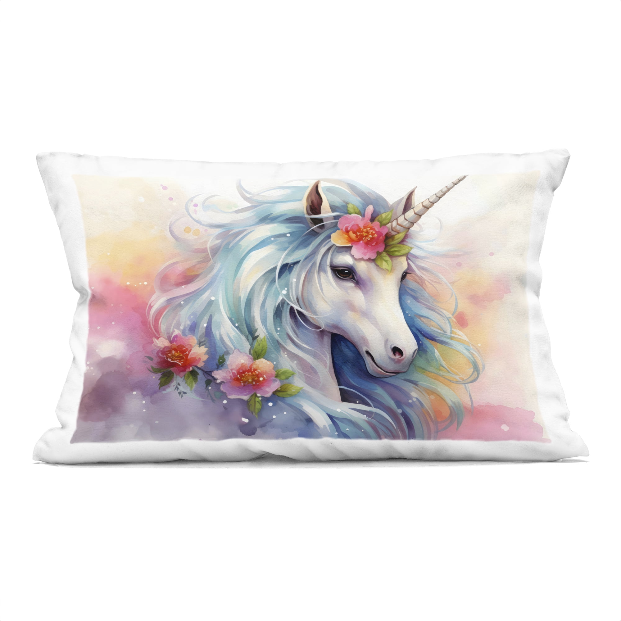Stupell Industries Magical Unicorn with Blossoms Decorative Printed Throw Pillow, design by Creative Studio