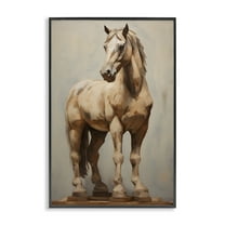 Stupell Industries Magnificent Mare Standing Animals & Insects Painting Black Framed Art Print Wall Art, 12 x 18