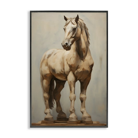 Stupell Industries Magnificent Mare Standing Animals & Insects Painting Black Framed Art Print Wall Art, 12 x 18