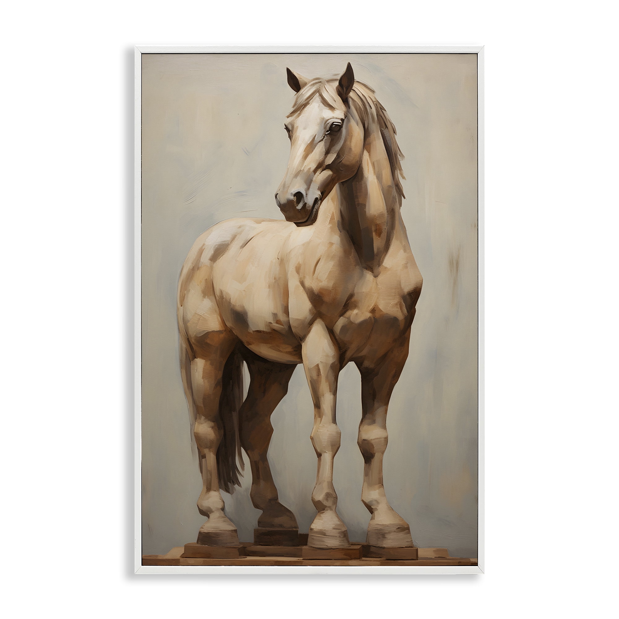 Stupell Industries Magnificent Mare Standing Animals & Insects Painting White Framed Art Print Wall Art, 16 x 24
