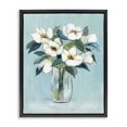 thumbnail image 1 of Stupell Industries Traditional Magnolia Blossoms on Blue Black Floating Frame Canvas Art, 25 x 31, by Janet Tava, 1 of 8
