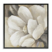 Stupell Industries Magnolia Flower Petals Plants & Flowers Painting Black Framed Art Print Wall Art, 12 x 12