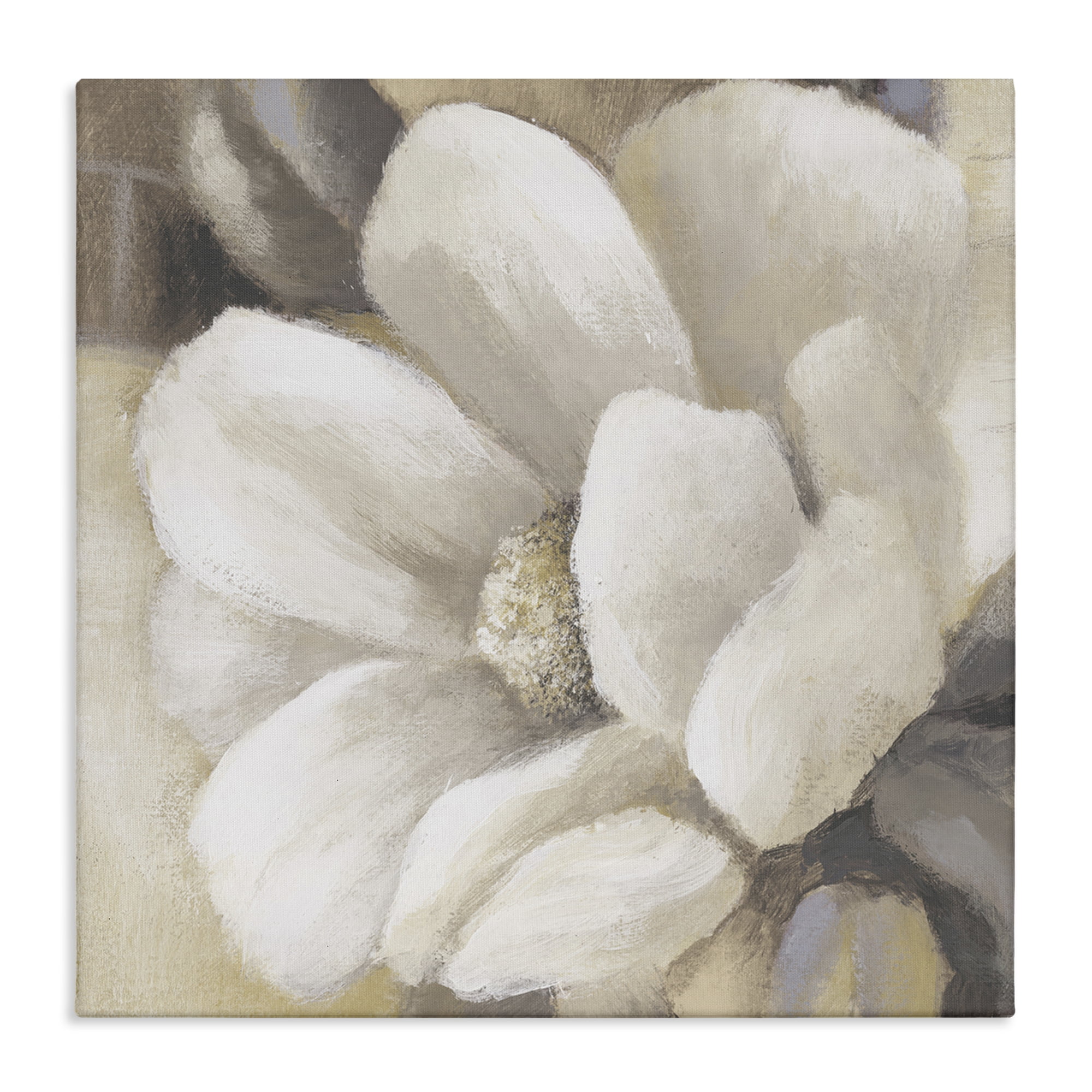 Stupell Industries Magnolia Flower Petals Plants & Flowers Painting Wrapped Canvas Art Print Wall Art, 17 x 17