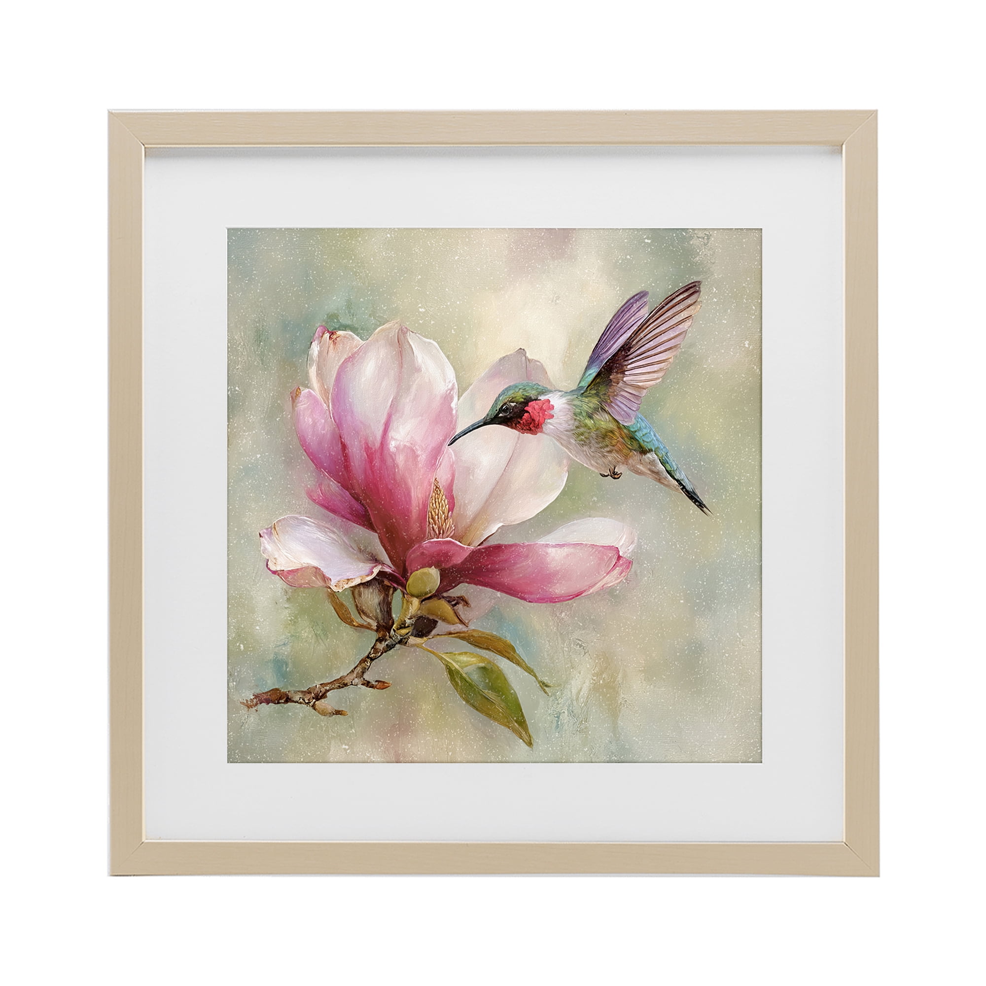 Stupell Industries Magnolia Ruby Hummingbird Birch Framed Print Under Glass, design by Tina LeCour