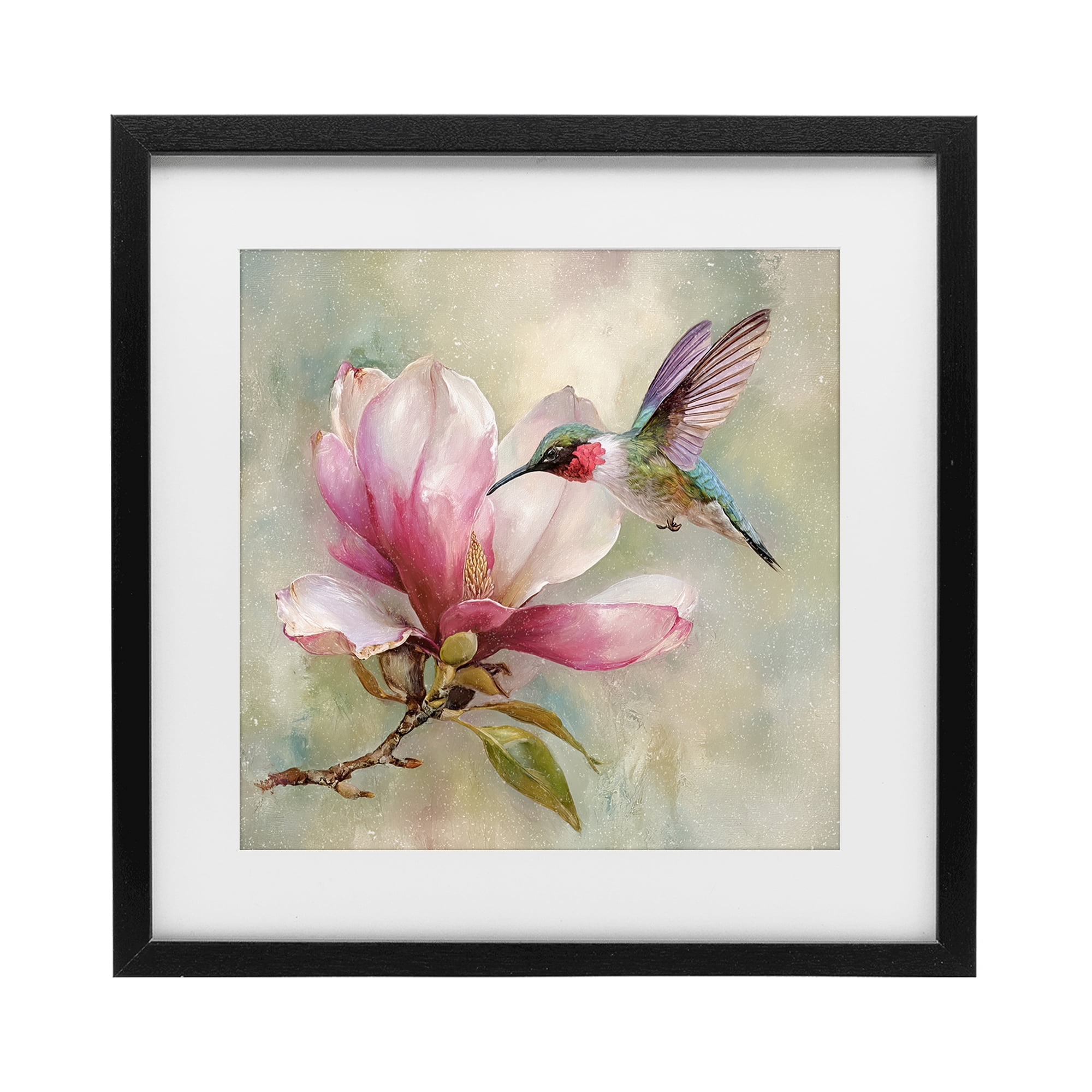 Stupell Industries Magnolia Ruby Hummingbird Black Framed Print Under Glass, design by Tina LeCour