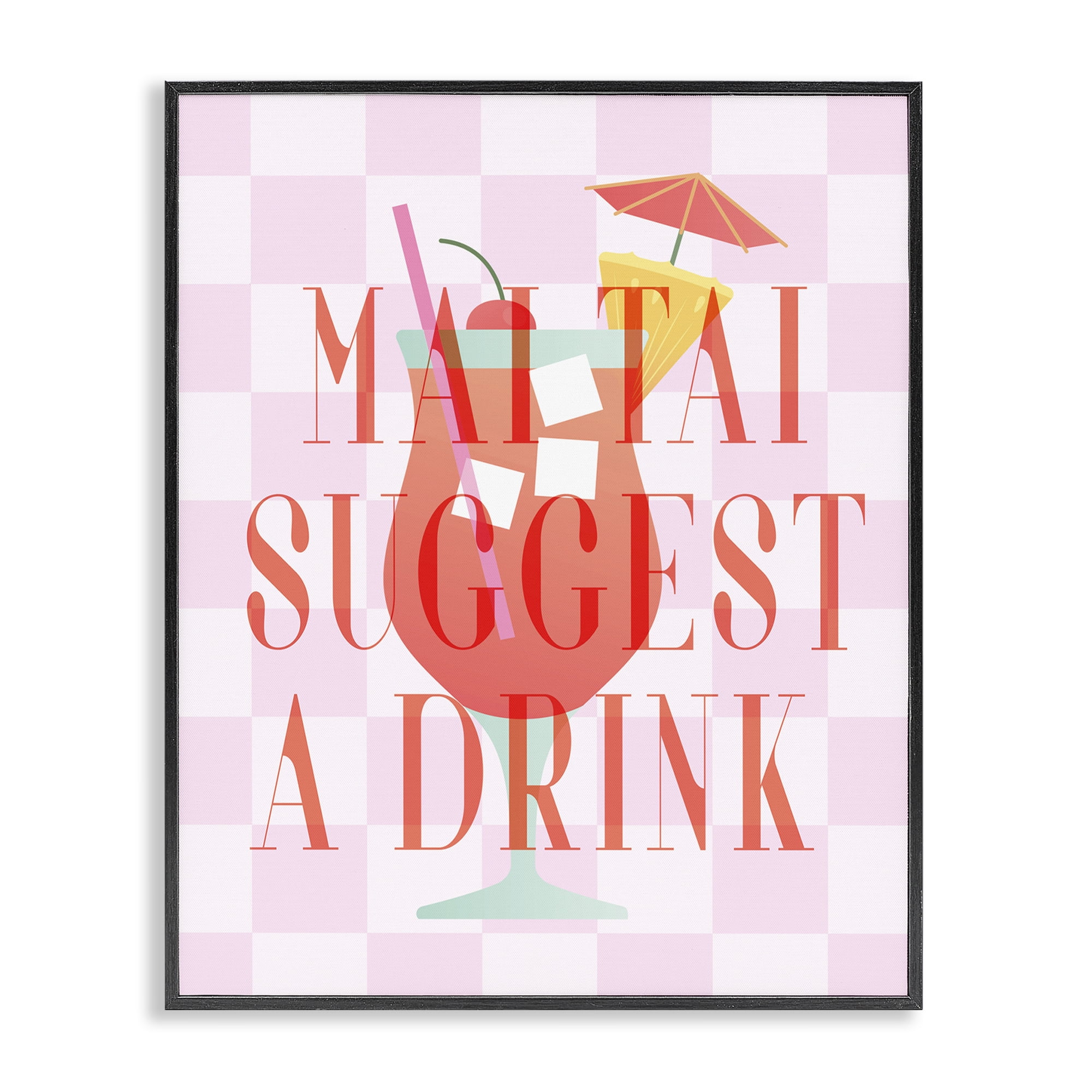 Stupell Industries Mai Tai Suggest A Drink Food & Beverage Painting Black Framed Art Print Wall Art, 24 x 30
