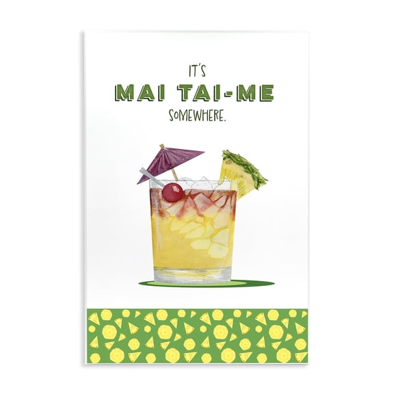 Stupell Industries Mai Tai-me Somewhere Cocktail Wall Plaque Art design by Brett Blumenthal, 15 x 10