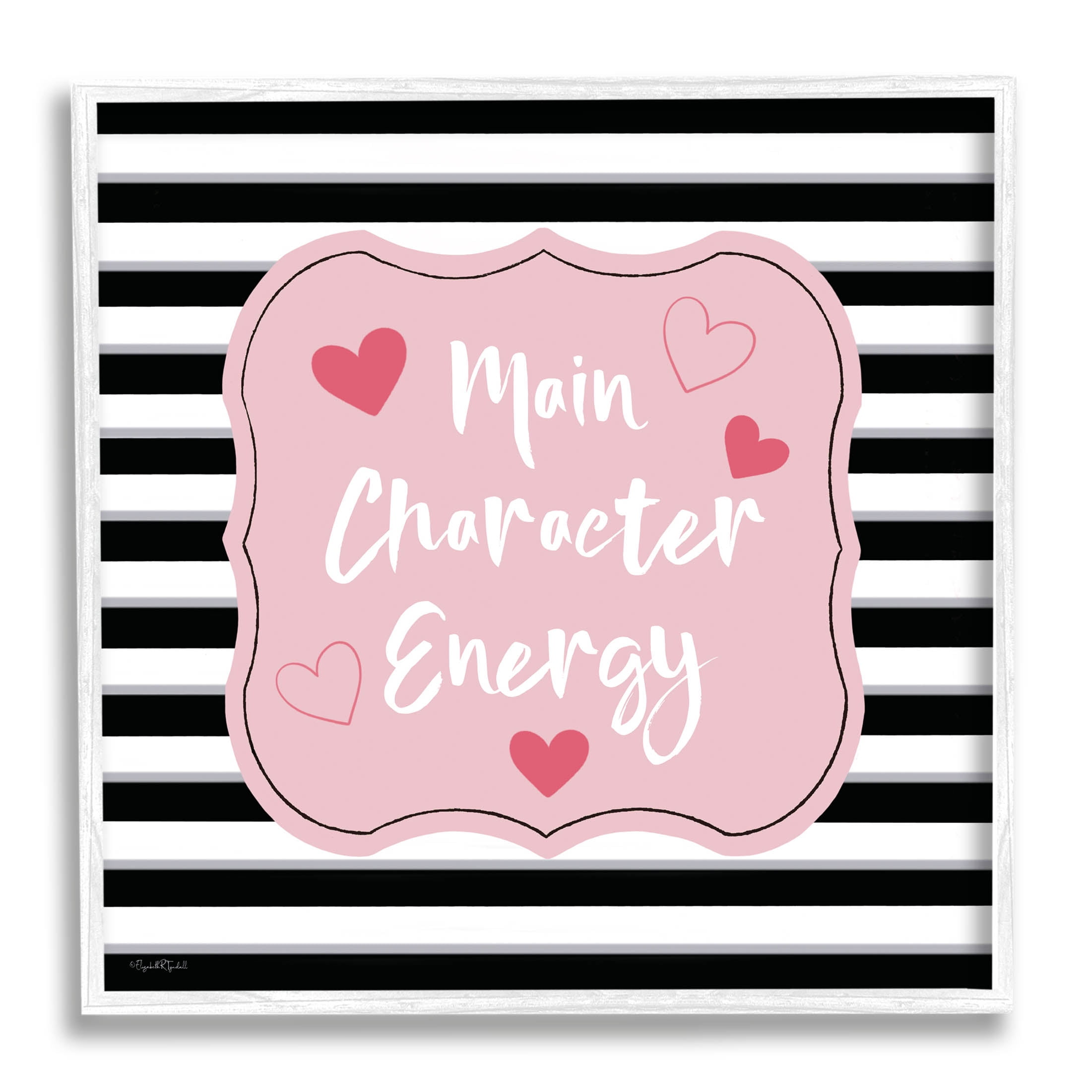 Stupell Industries Main Character Energy Patterned Graphic Art White Framed Art Print Wall Art, Design by Elizabeth Tyndall