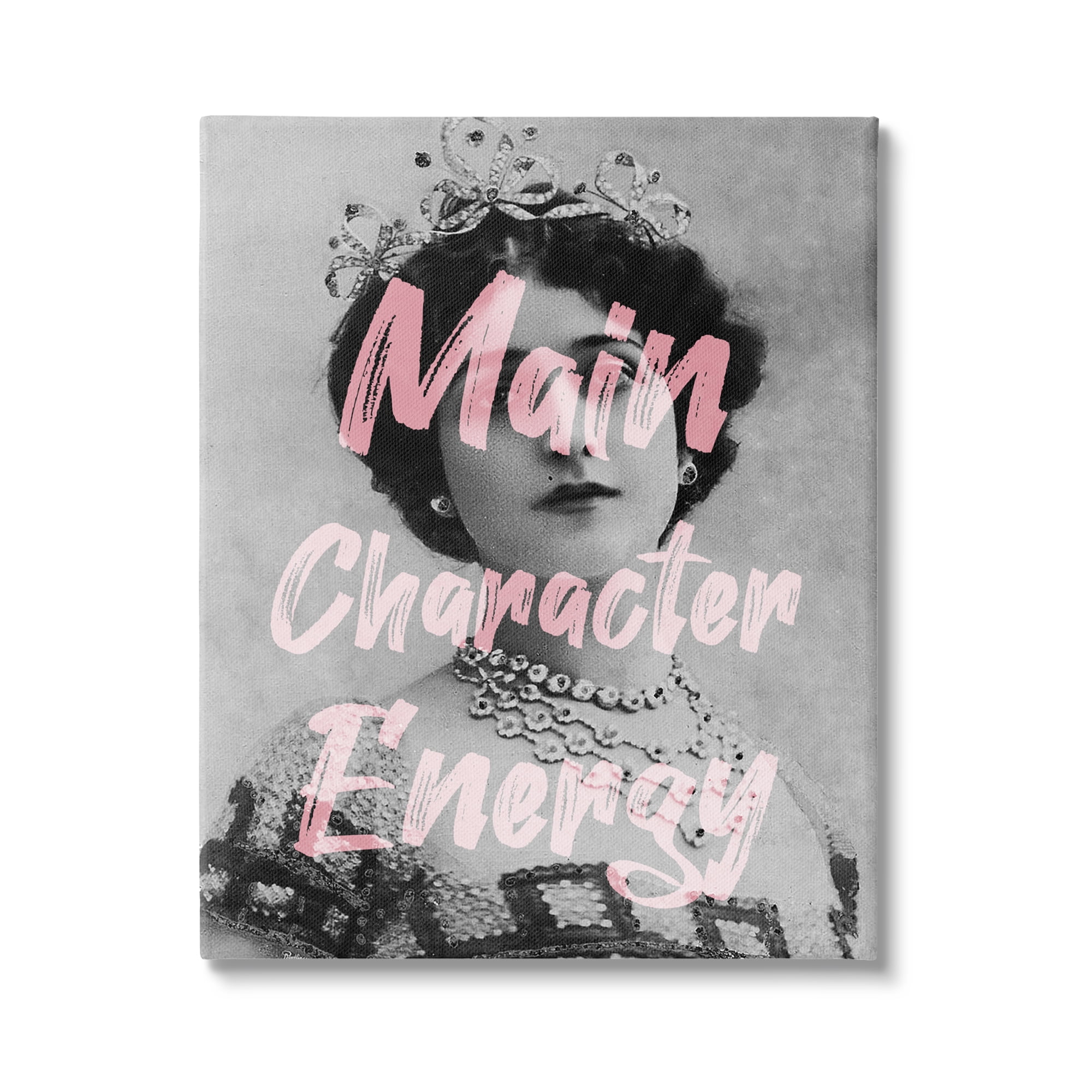 Stupell Industries Main Character Energy Trendy Pink Vintage Photography Graphic Art Gallery Wrapped Canvas Print Wall Art, Design by Daphne Polselli