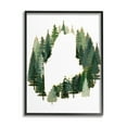 thumbnail image 1 of Stupell Industries Maine State Outline Green Forest Pine Trees Town & City Painting Black Framed Art Print Wall Art, 24 x 30, 1 of 7
