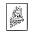 thumbnail image 1 of Stupell Industries Maine State Shape US Cities Typography Graphic Art Black Framed Art Print Wall Art, Design by The Saturday Evening Post, 1 of 8