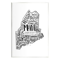 Stupell Industries Maine State Shape US Cities Typography Graphic Art Unframed Art Print Wall Art, Design by The Saturday Evening Post