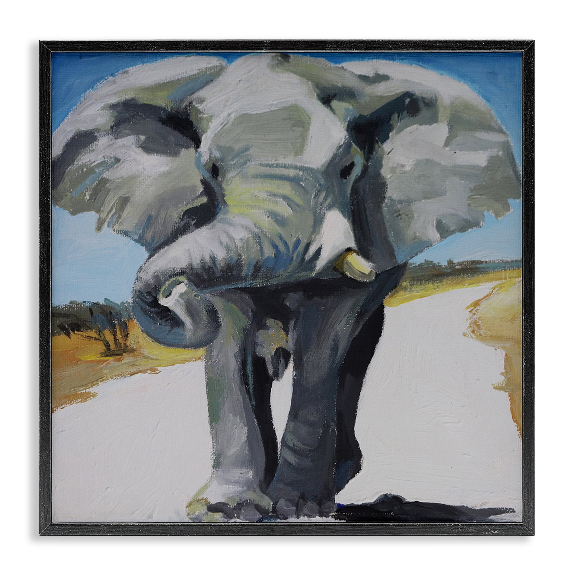 Stupell Industries Majestic Elephant on Path Black Framed Giclee Art, design by Violeta Vollmer