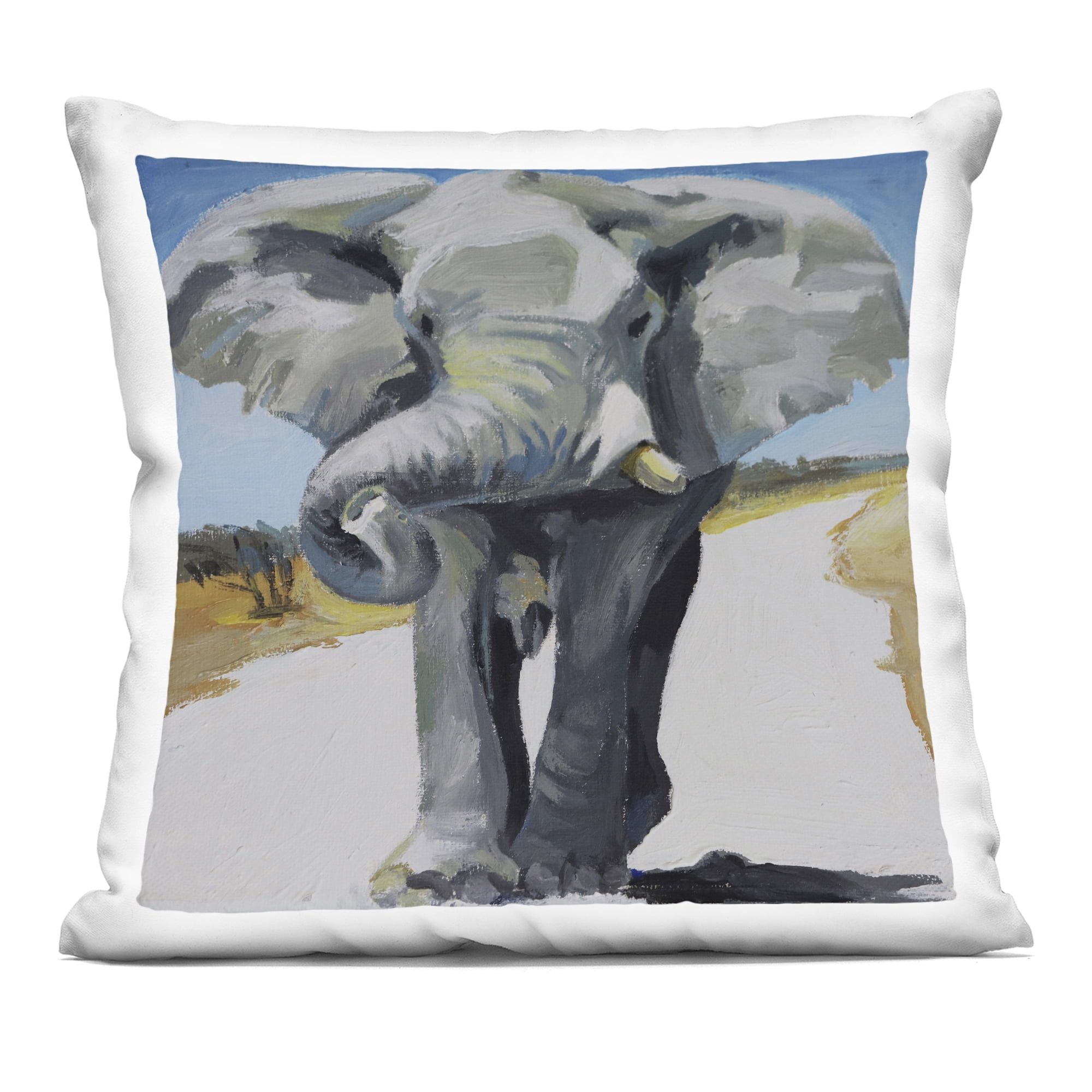 Stupell Industries Majestic Elephant on Path Decorative Printed Throw Pillow, design by Violeta Vollmer, 18 x 7 x 18