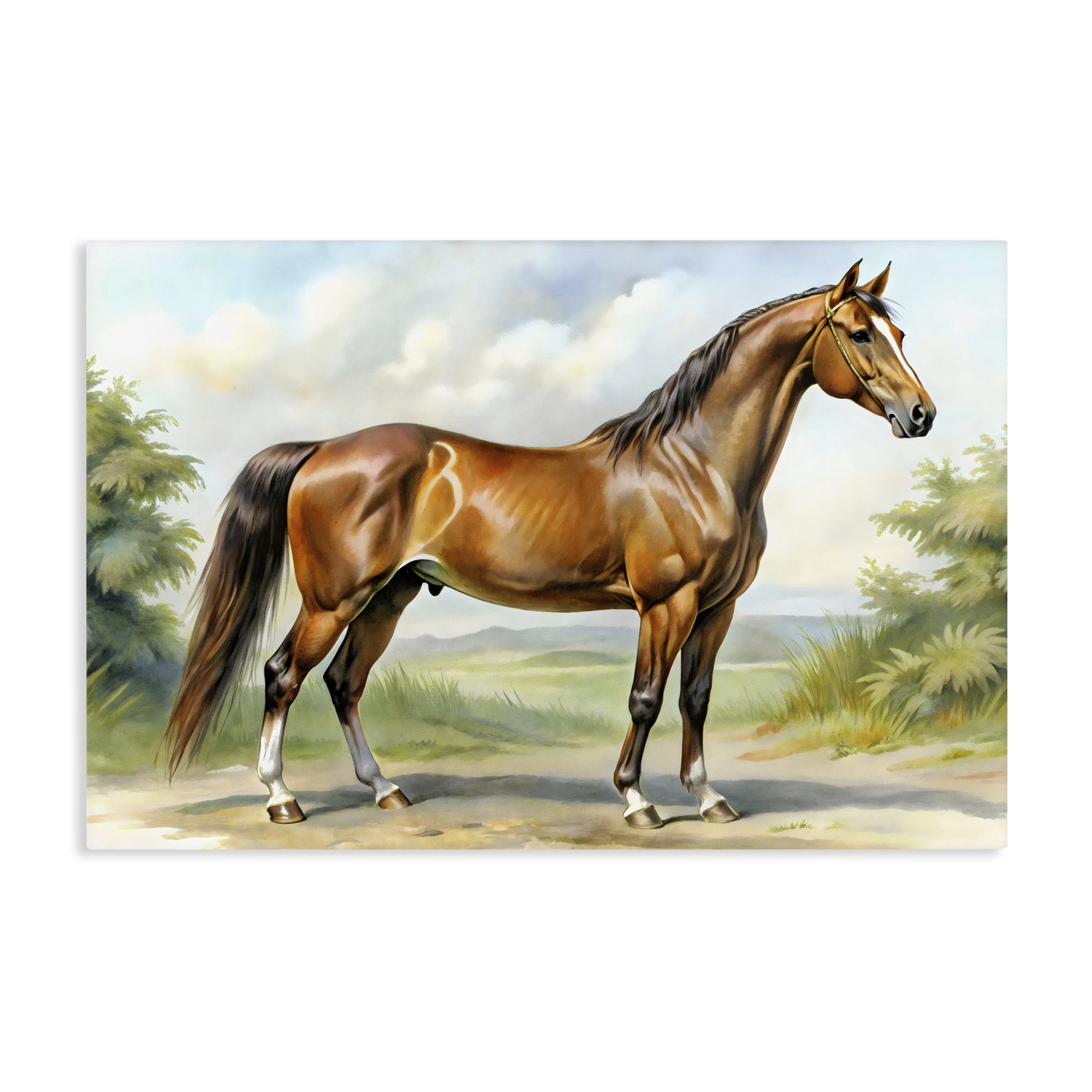 Stupell Industries Majestic Horse in Pastoral Landscape Canvas Wall Art, design by Creative Studio