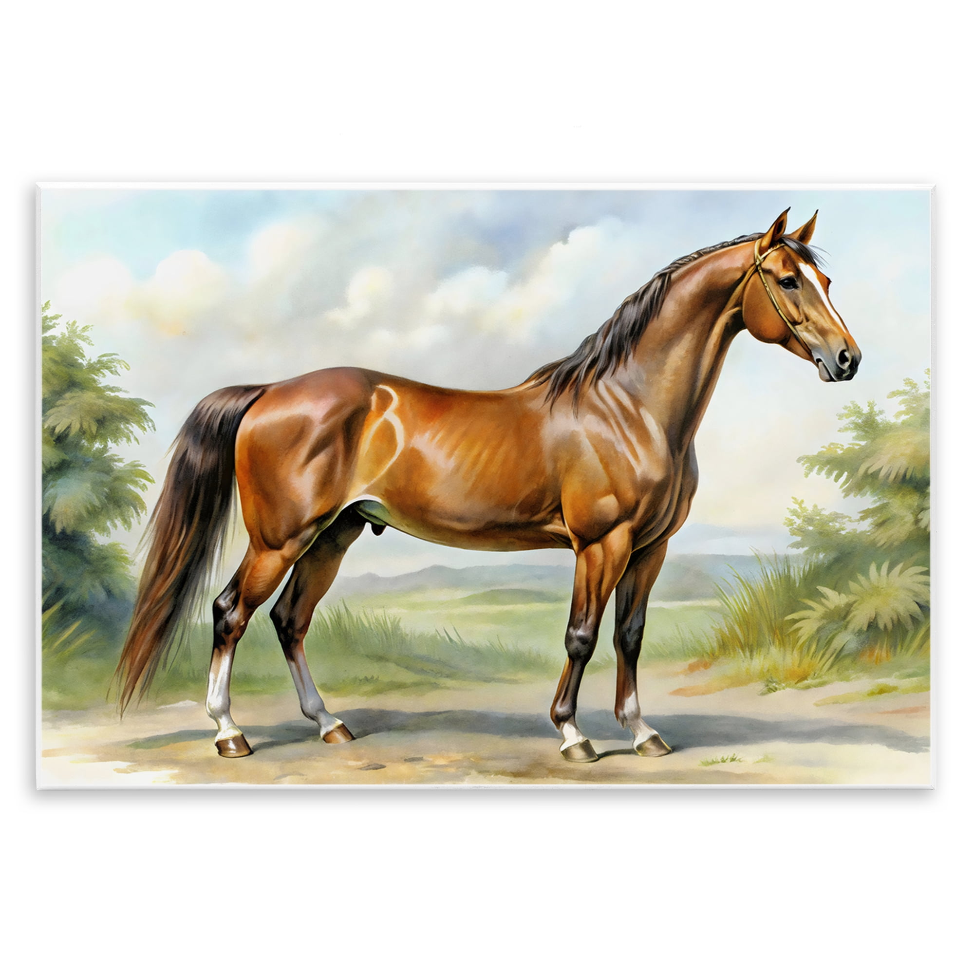 Stupell Industries Majestic Horse in Pastoral Landscape Wall Plaque Art, design by Creative Studio
