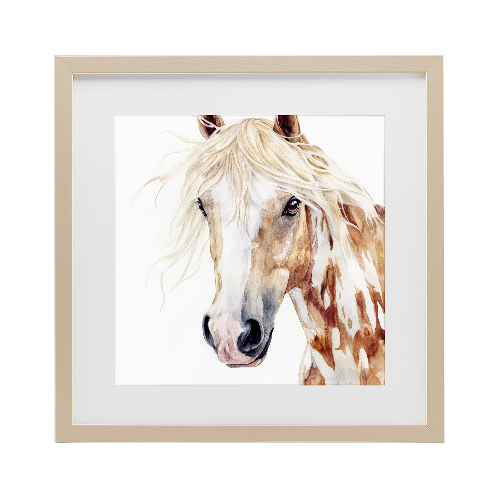 Stupell Industries Majestic Mane Spotted Horse Birch Framed Print Under Glass, design by Svetlana Aleynikova
