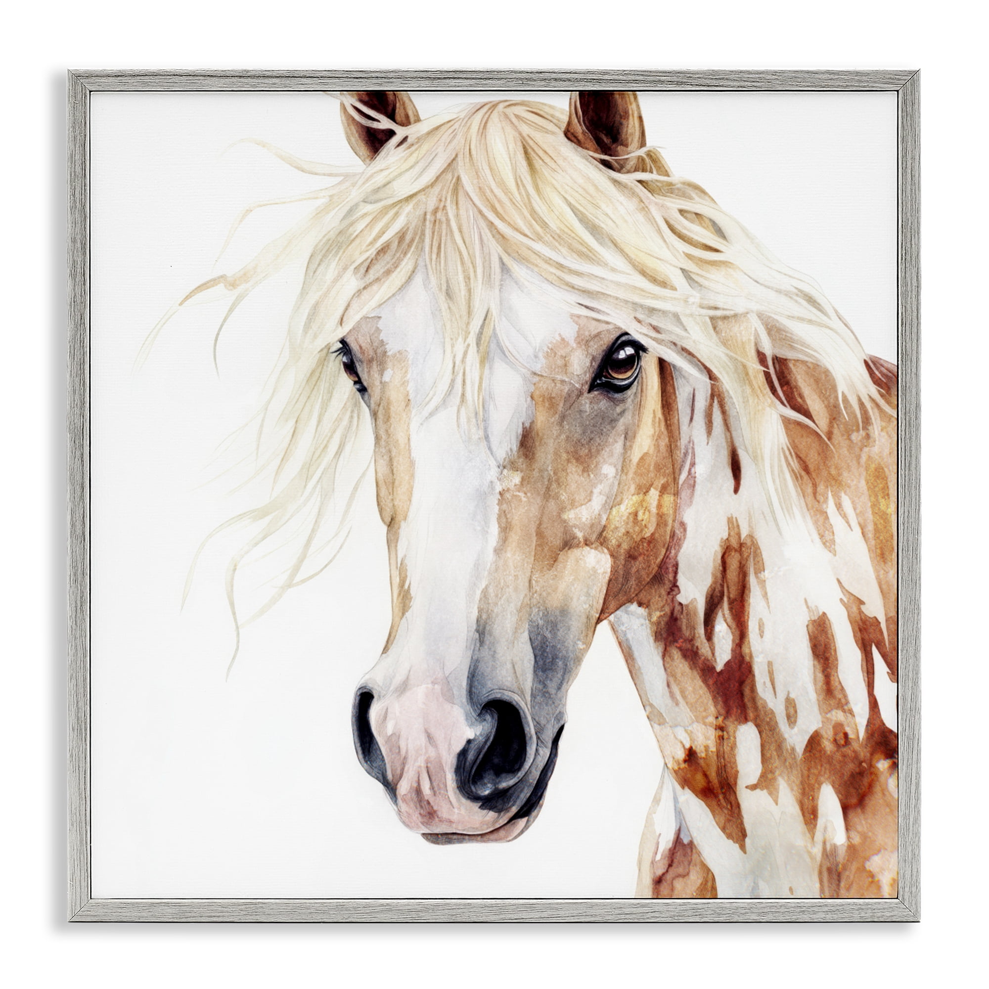 Stupell Industries Majestic Mane Spotted Horse Gray Framed Giclee Art, design by Svetlana Aleynikova