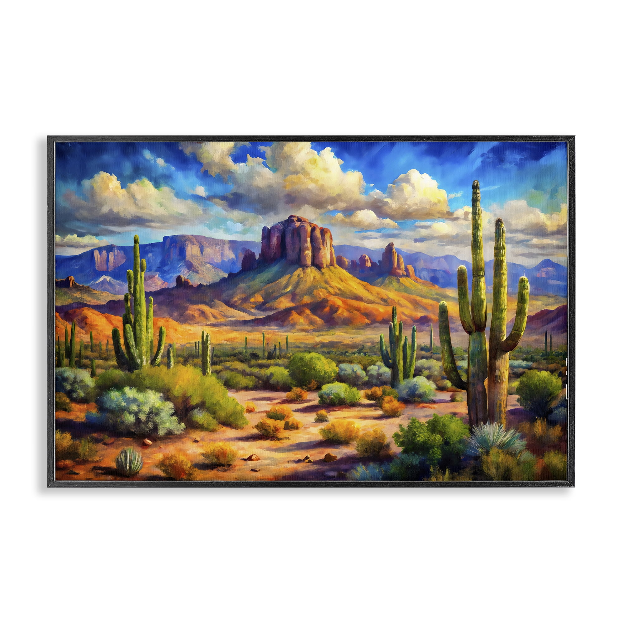 Stupell Industries Majestic Saguaro Desert Landscape Black Framed Giclee Art, design by Creative Studio