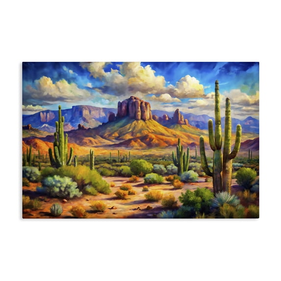 Stupell Industries Southwestern Majestic Saguaro Desert Landscape Canvas Art, 45 x 30, by Creative Studio
