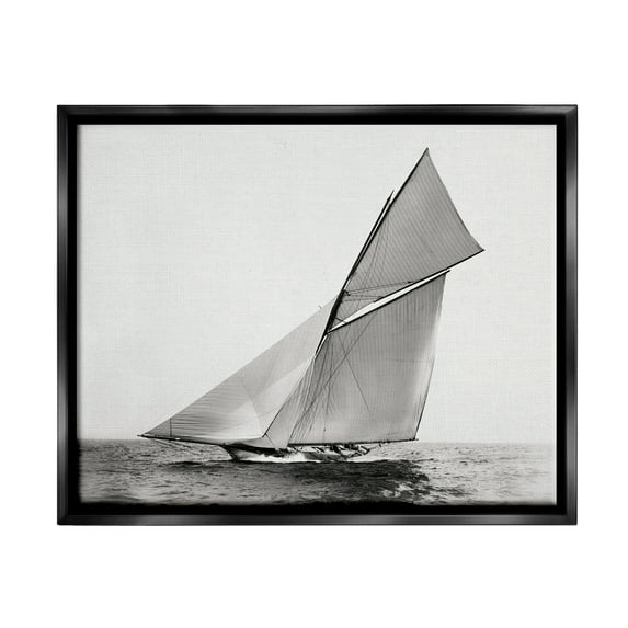 Stupell Industries Majestic Ship Photography Transportation Photography Black Floater Framed Canvas Art Print Wall Art, 31 x 25